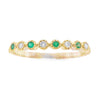 Emerald Diamond stackable band set 14KT Yellow Gold