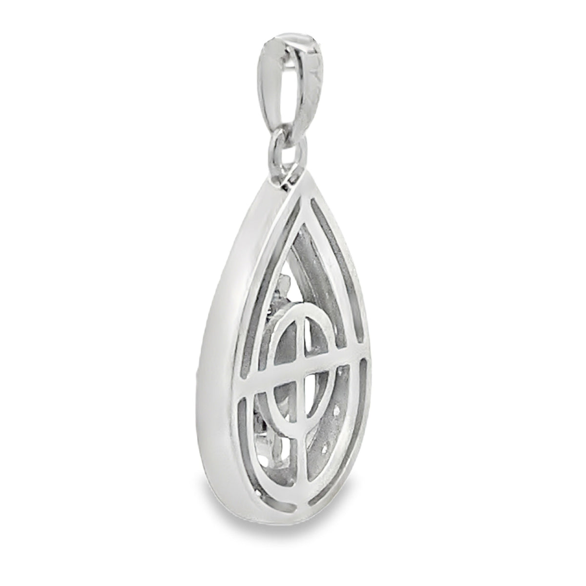 Colgantes de moda de oro blanco de 10 quilates con diamantes genuinos de 0,25 quilates