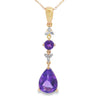 Amethyst Diamond Fashion Pendants 10KT Yellow Gold
