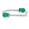 Genuine .57ct Emerald Diamond Ring 14KT White Gold