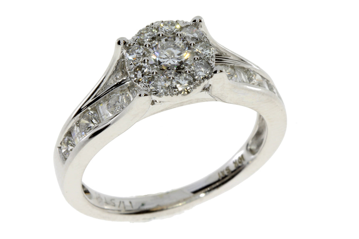 Auténtico diamante de 1,20 ct solo de diamante Oro blanco de 10 kt