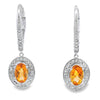 1.04ct Citrine Diamond Dangle Earrings 10KT White Gold