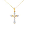 .30ct Diamond Cross Religious Pendant 14KT Yellow Gold