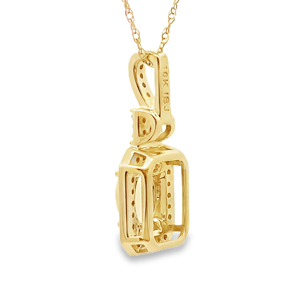 .06ct Opal Diamond Fashion Pendants 10KT Yellow Gold