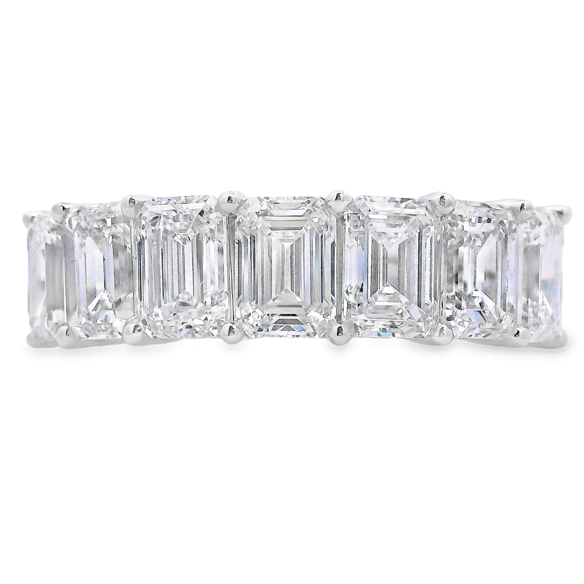 Anillos de banda de moda de diamantes cultivados en laboratorio, oro blanco de 14 K.