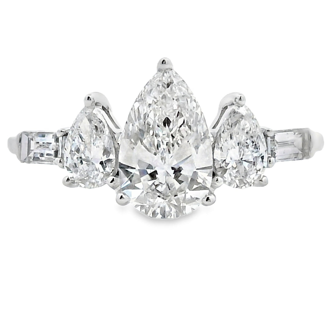 1.50ct Lab Grown Diamond 3 Stone Ring 14KT White Gold