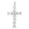 Moissanite Cross Religious Pendant Sterling Silver