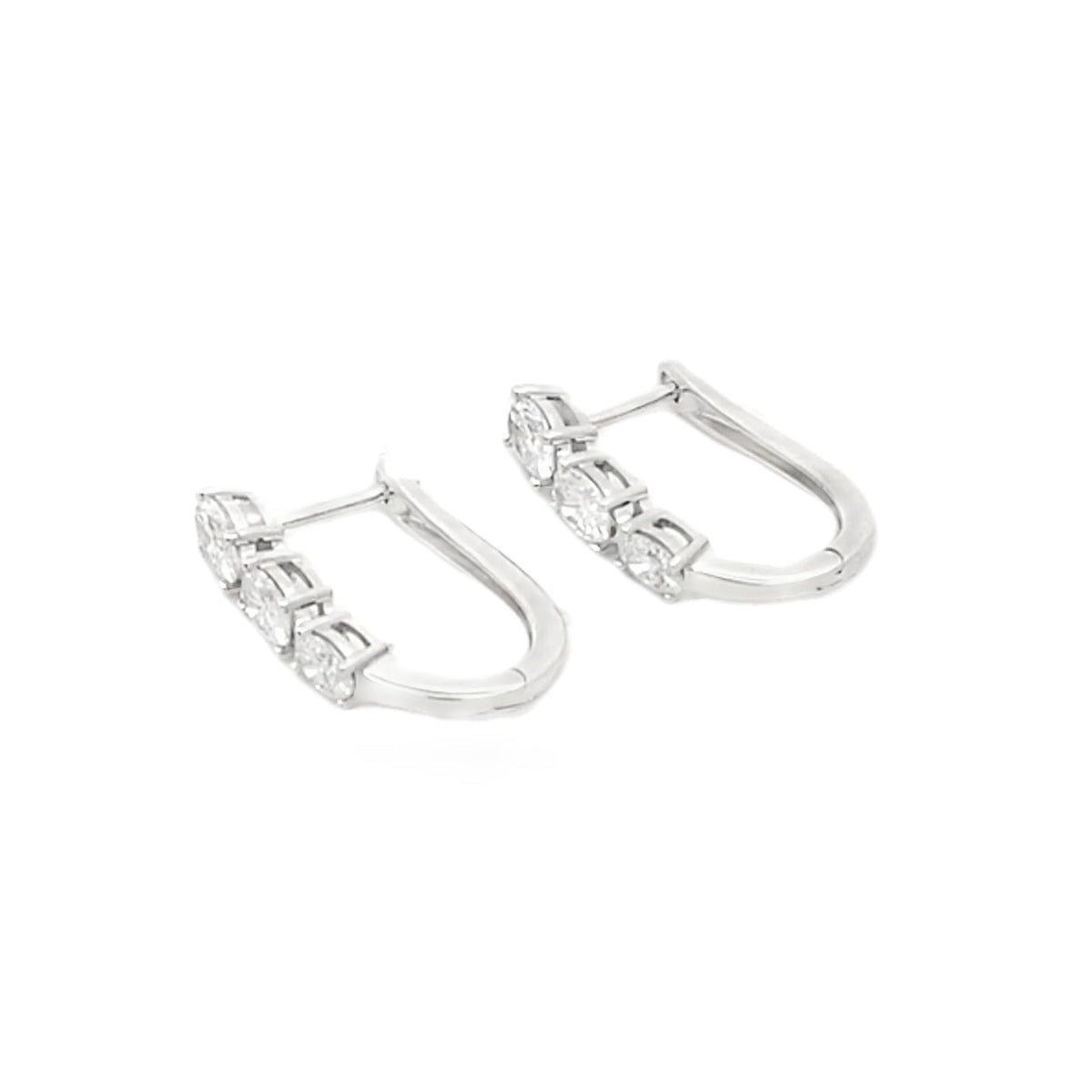 Pendientes de aro de oro blanco de 14kt con diamantes cultivados en laboratorio de 1,50 ct