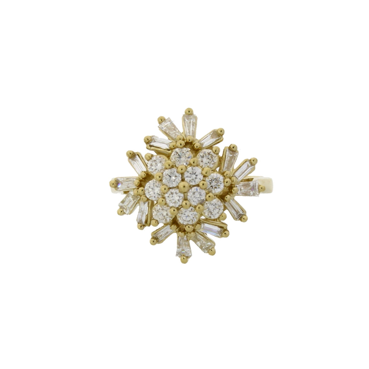 Anillo de oro amarillo de 10 quilates con diamante genuino de 1,00 quilates