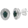 Genuine .56ct Onyx Diamond Earrings 10KT White Gold