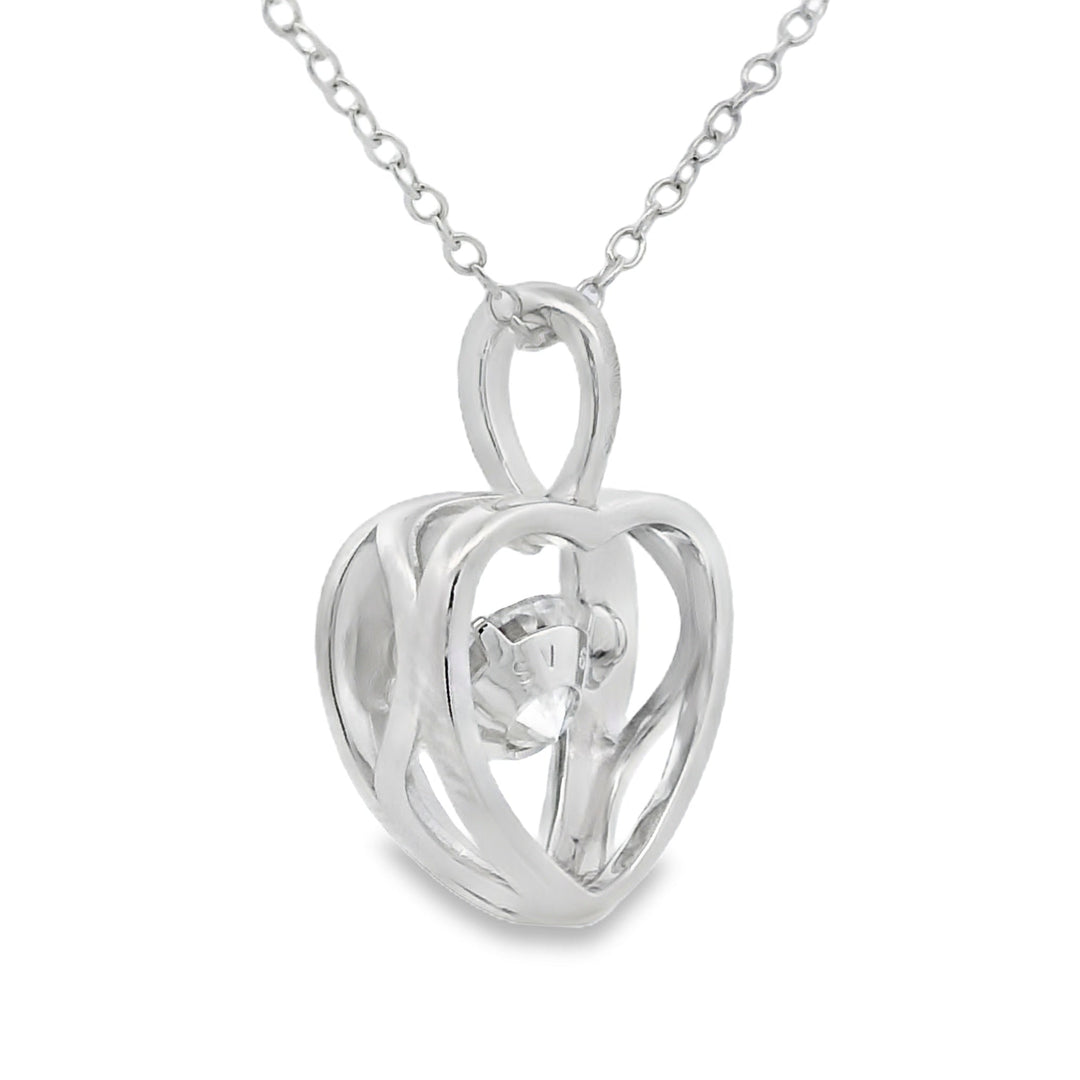 Colgante Corazón Amor de Moissanita de 1,00 ct en Plata de Ley