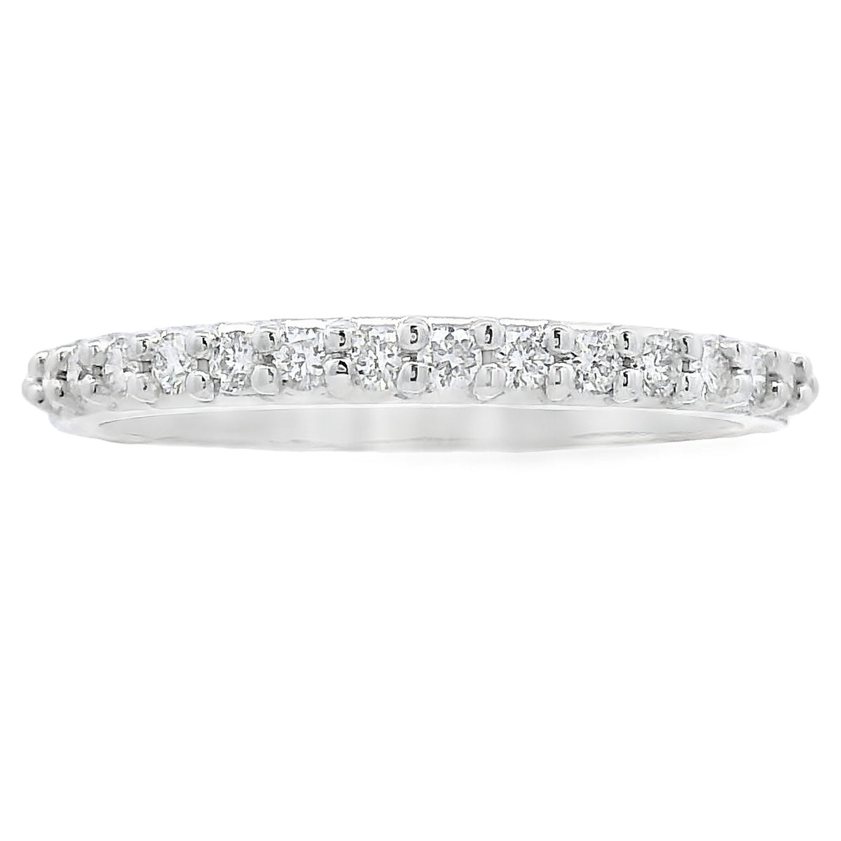 Anillo de boda con diamante natural de .25 ct, oro blanco de 14 kt