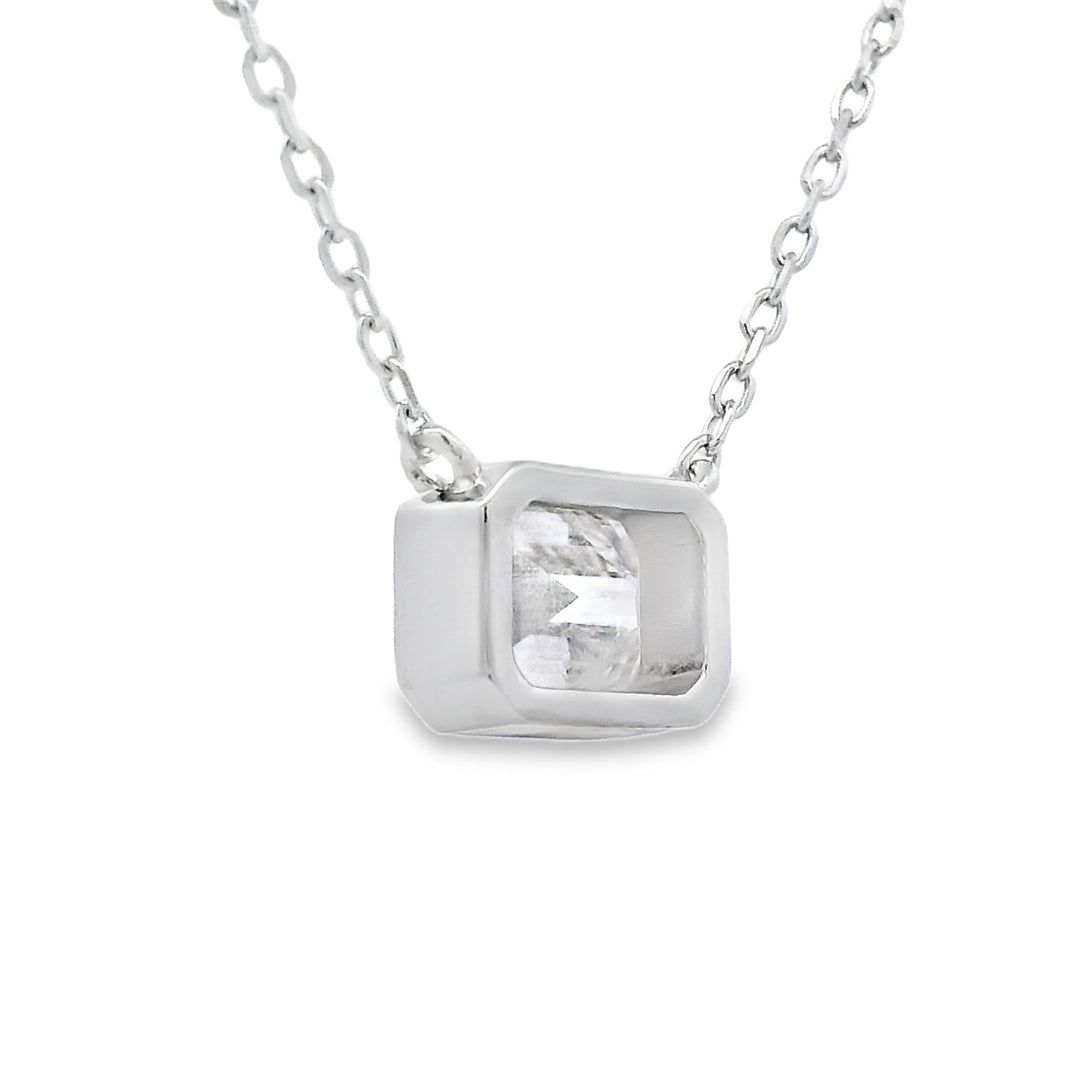 Natural .85ct Moissanite Pendant Sterling Silver