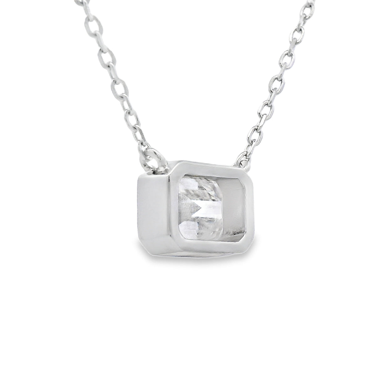 Colgante de moissanita natural de 0,85 ct en plata de ley