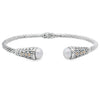 Pearl Bangle Bracelet Sterling Silver 18KT Gold