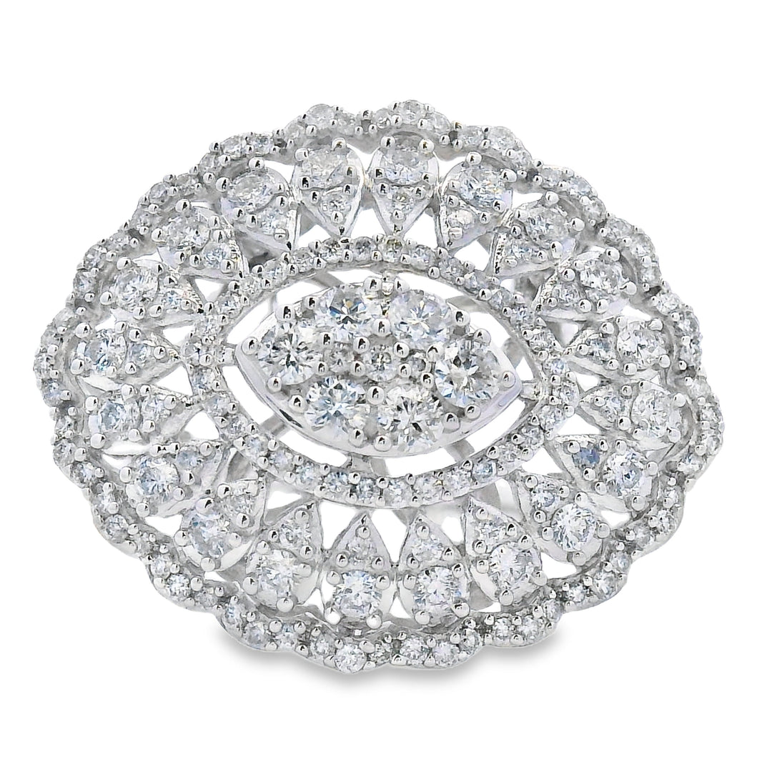 Genuine .85ct Diamond Ring 14KT White Gold