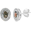 Genuine .45ct Quartz Diamond Earrings 10KT White Gold