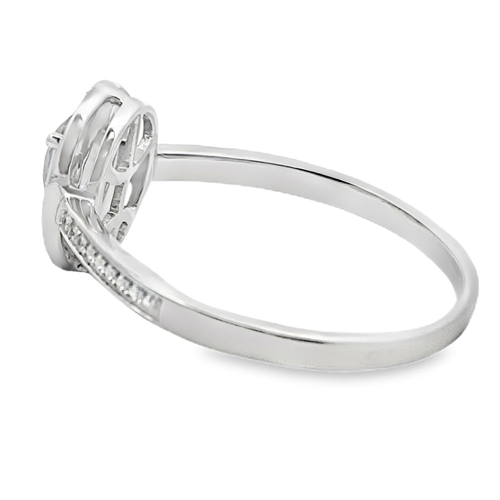 .50ct Mystic Fire Topaz Diamond Ring 10KT White Gold