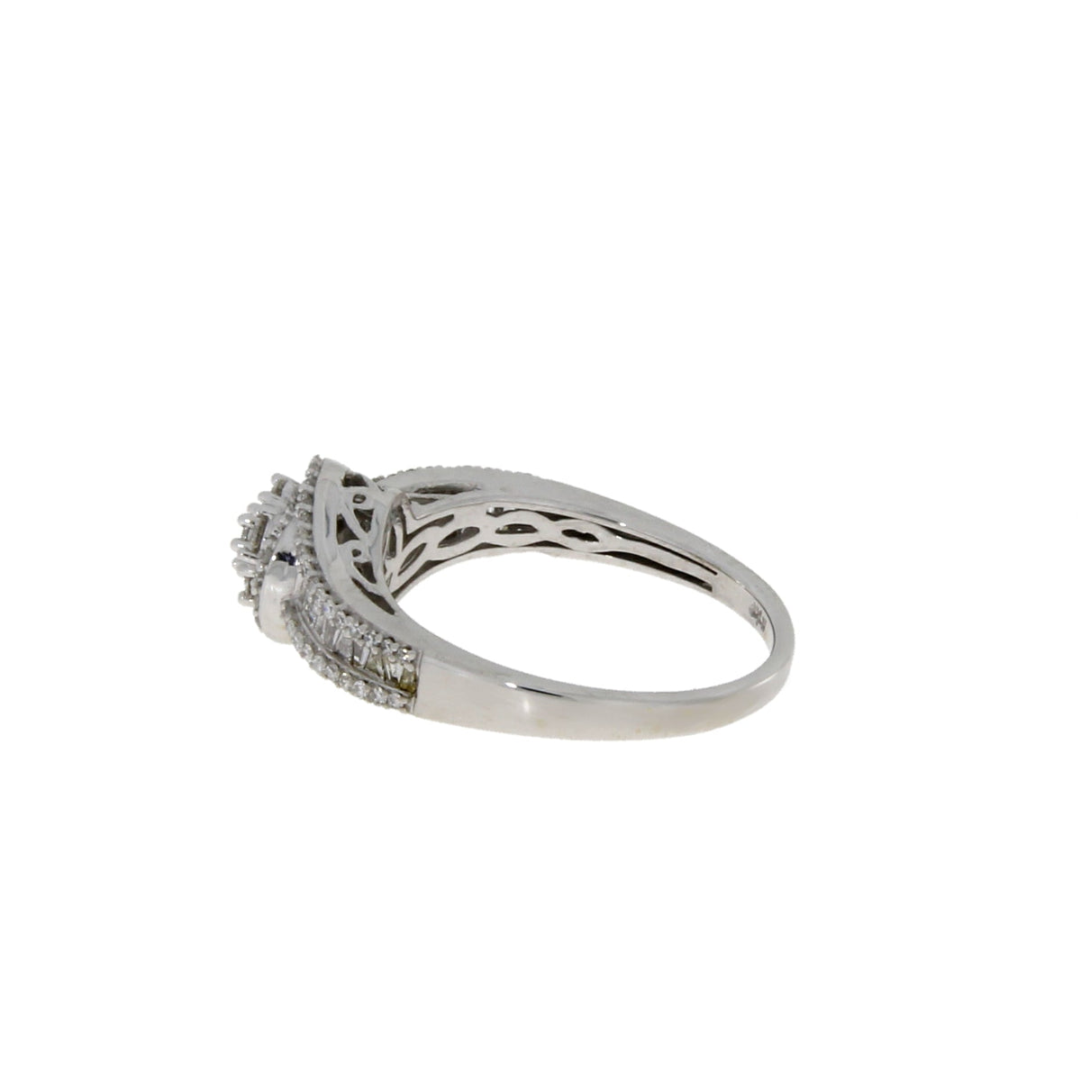 Oro blanco de 10 kt con diamante auténtico de 0,50 ct, solo el anillo