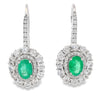 5.28ct Emerald Zircon Dangle Earrings Sterling Silver
