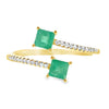 Genuine .47ct Emerald Diamond Ring 14KT Yellow Gold