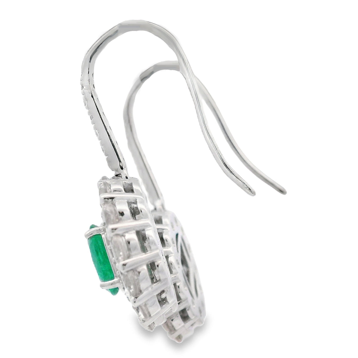 Pendientes colgantes de circonita esmeralda de 5,28 ct, plata de ley