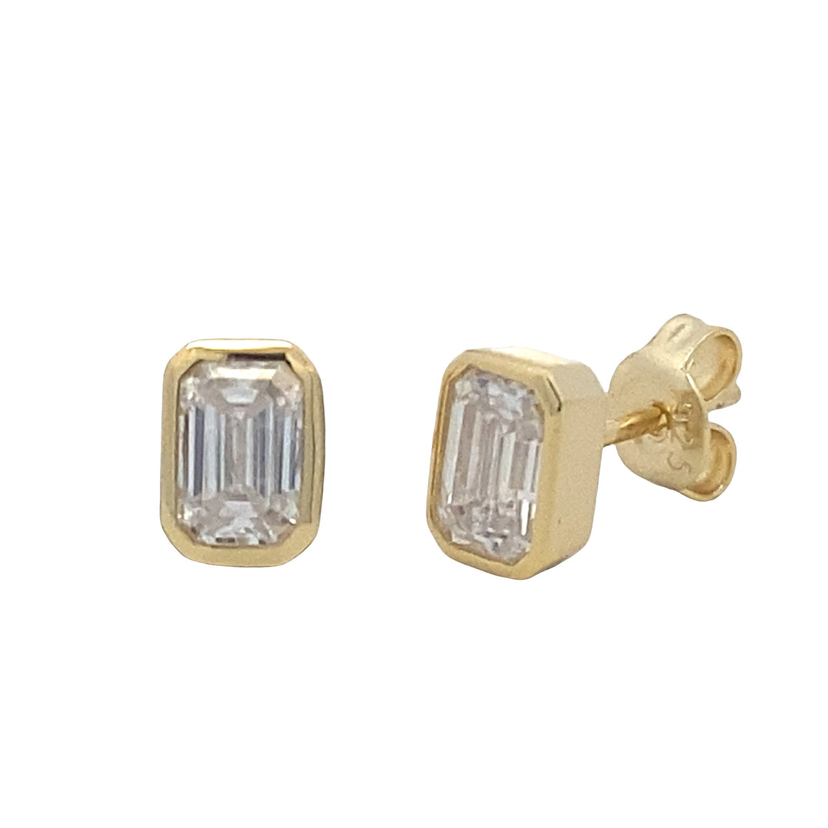Pendientes de Moissanita Genuina Plata de Ley