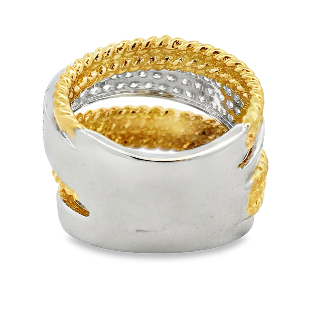 Anillo de Diamantes Genuinos de 1.25ct Oro de 18KT Dos Tonos