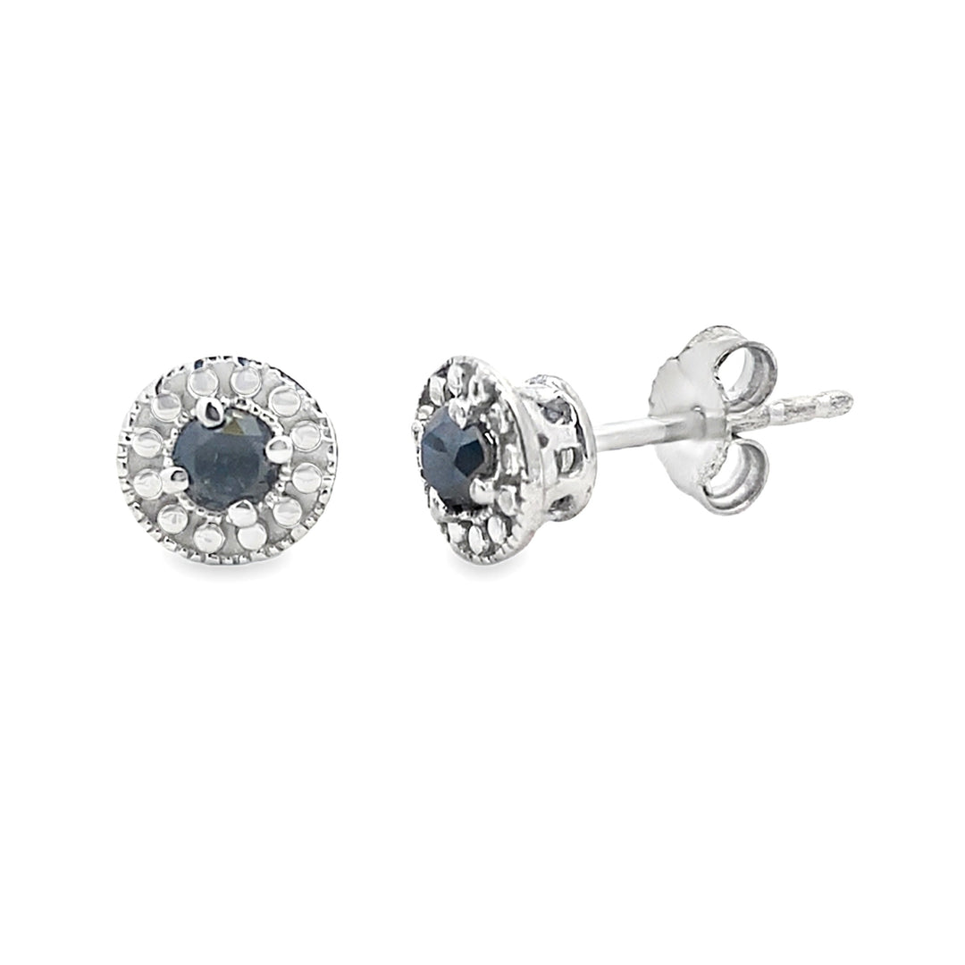 Natural .25ct Diamond Stud Earrings Sterling Silver