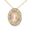 Rose Quartz Diamond Fashion Pendants 10KT Yellow Gold