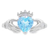 Natural Blue Topaz Ring Sterling Silver