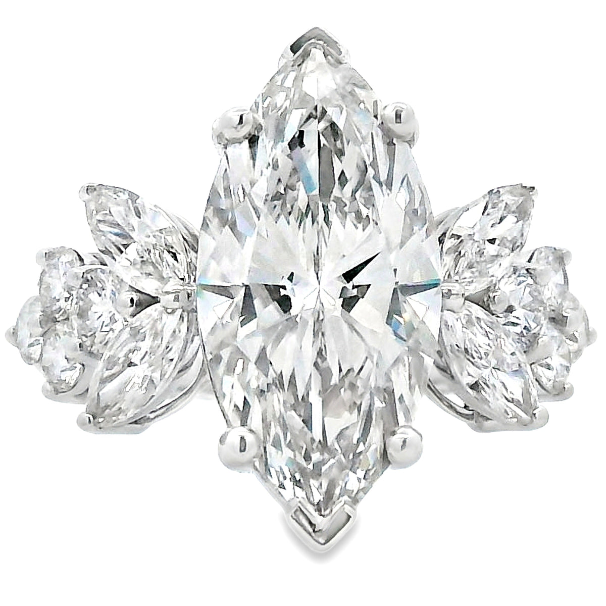 7.08ct Lab Grown Diamond Eng Only 14KT White Gold