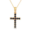 .29ct Sapphire Cross Religious Pendant 14KT Yellow Gold