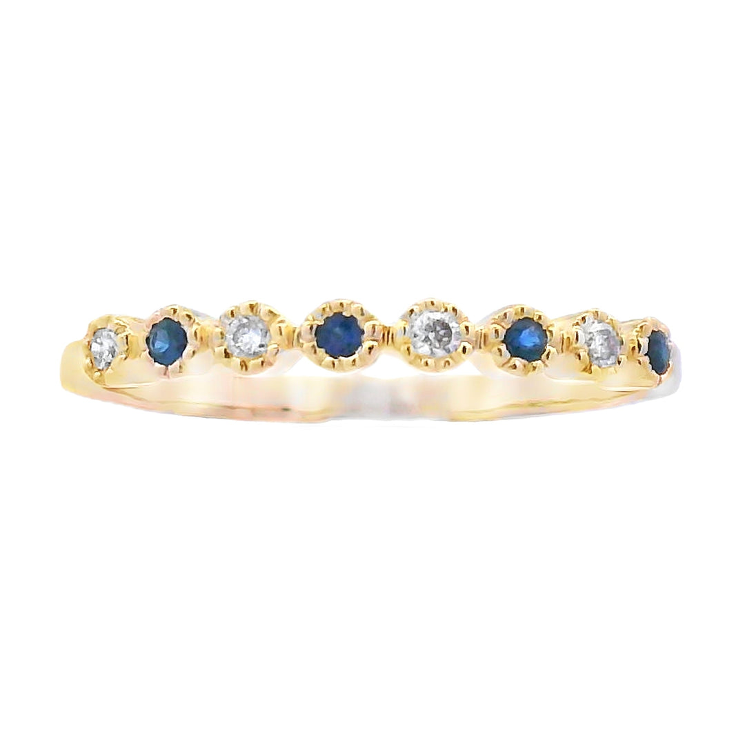 Anillo apilable de Zafiro Diamante en oro amarillo de 14K