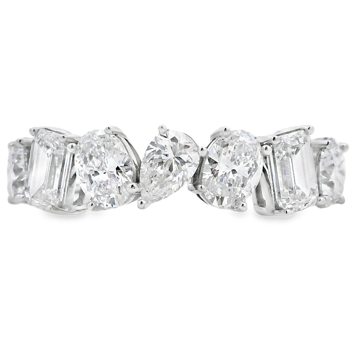 Anillo de boda con diamante de laboratorio de oro blanco de 14 kt