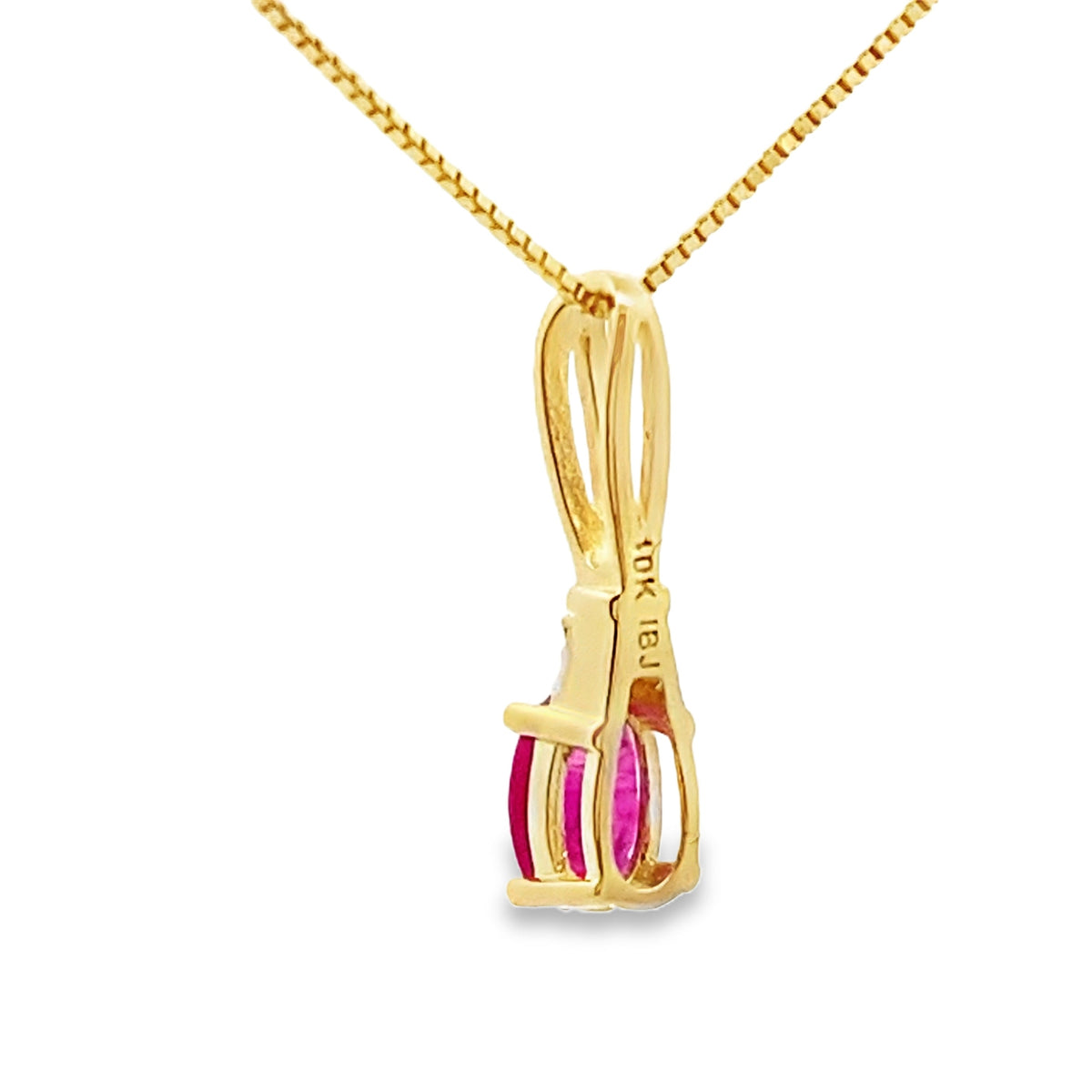 Colgantes de moda de rubí y diamantes de .38 ct en oro amarillo de 10 kt