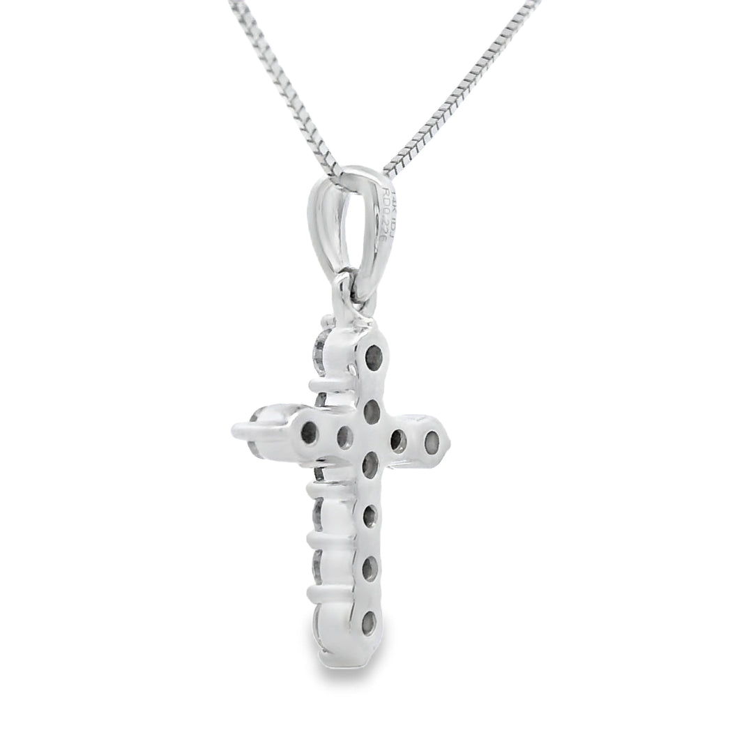 .23ct Diamond Cross Religious Pendant 14KT White Gold