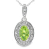 .50ct Peridot Diamond Fashion Pendants 10KT White Gold