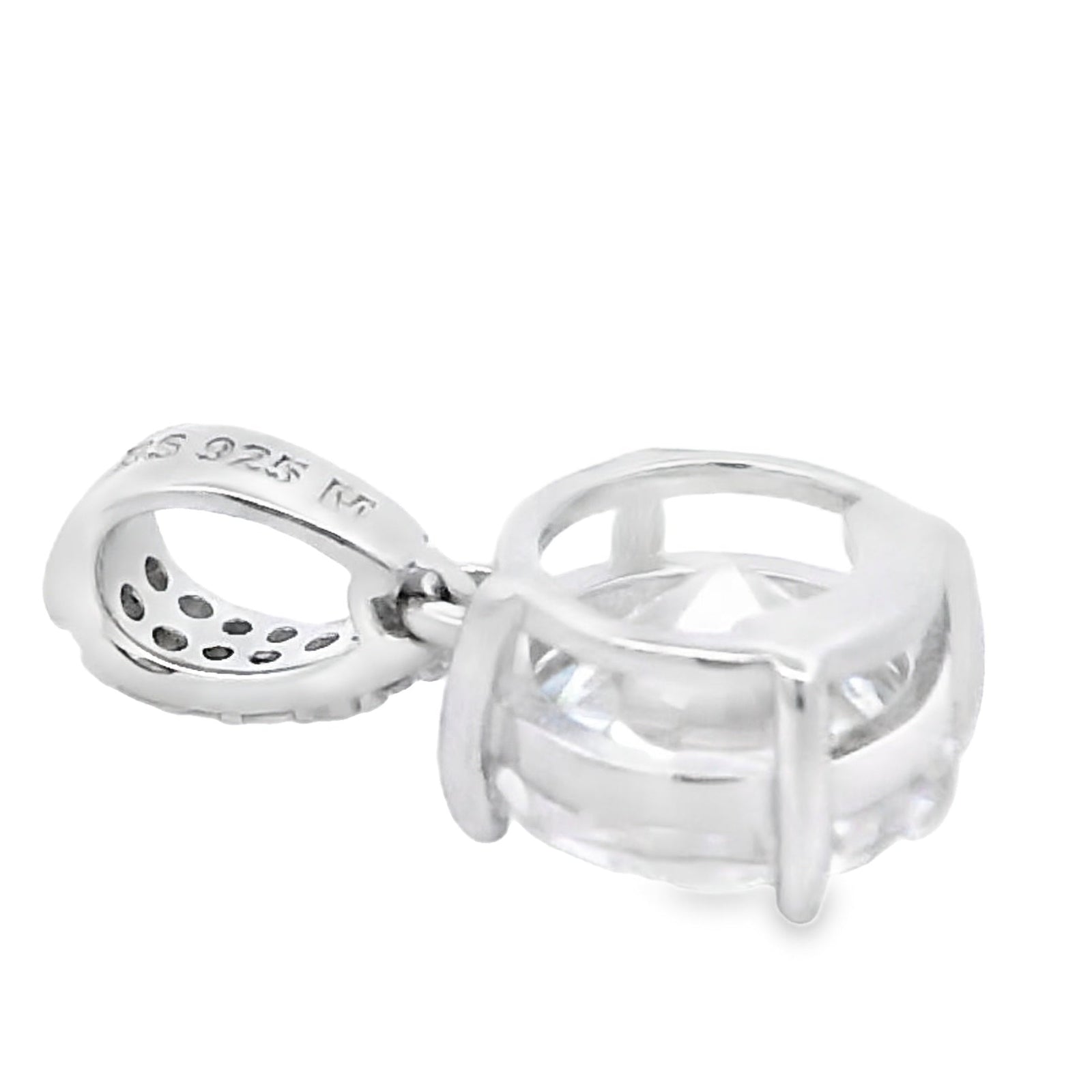 Colgante de moissanita genuina de 2,00 ct en plata de ley