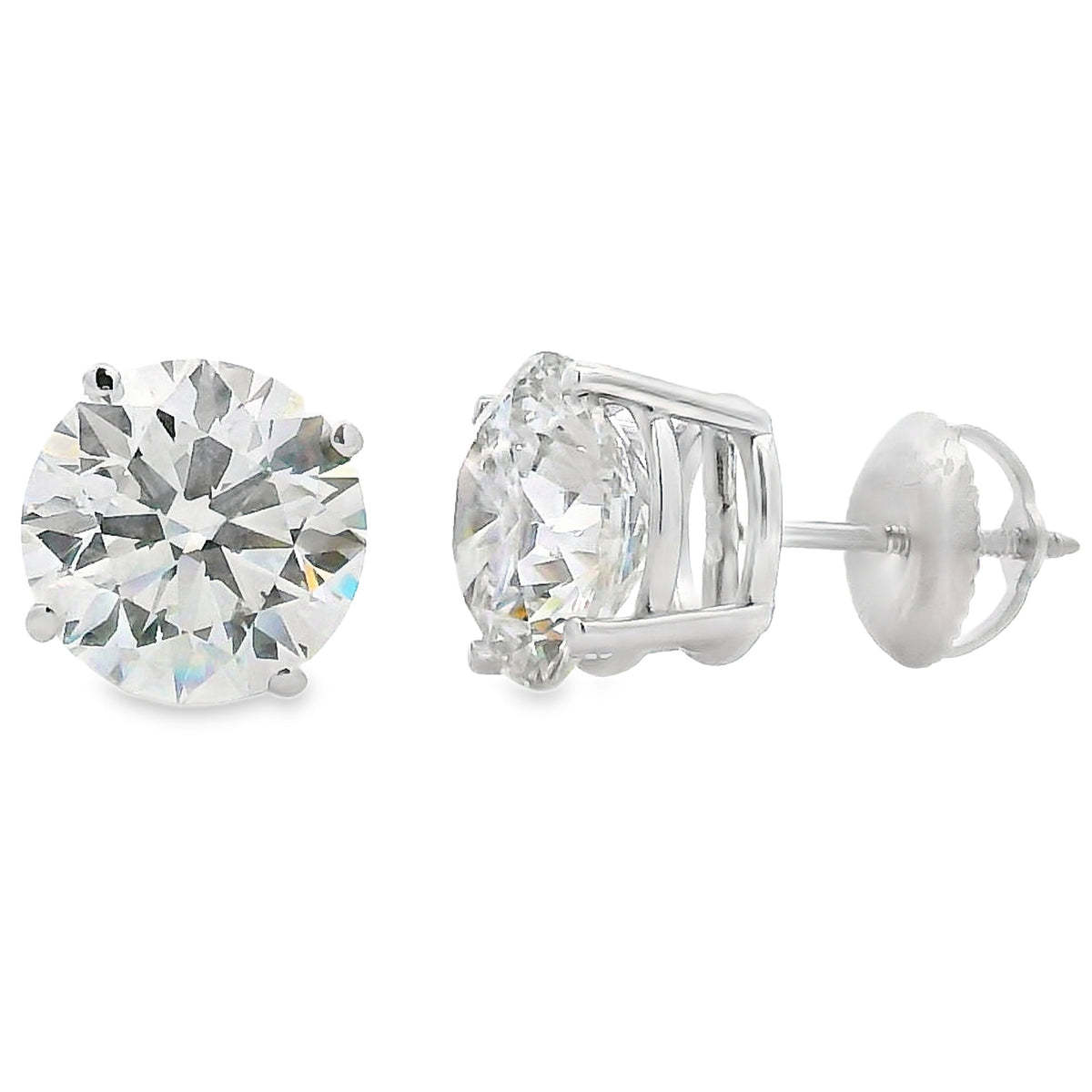 4.40ct Lab Grown Diamond Stud Earrings 14KT White Gold