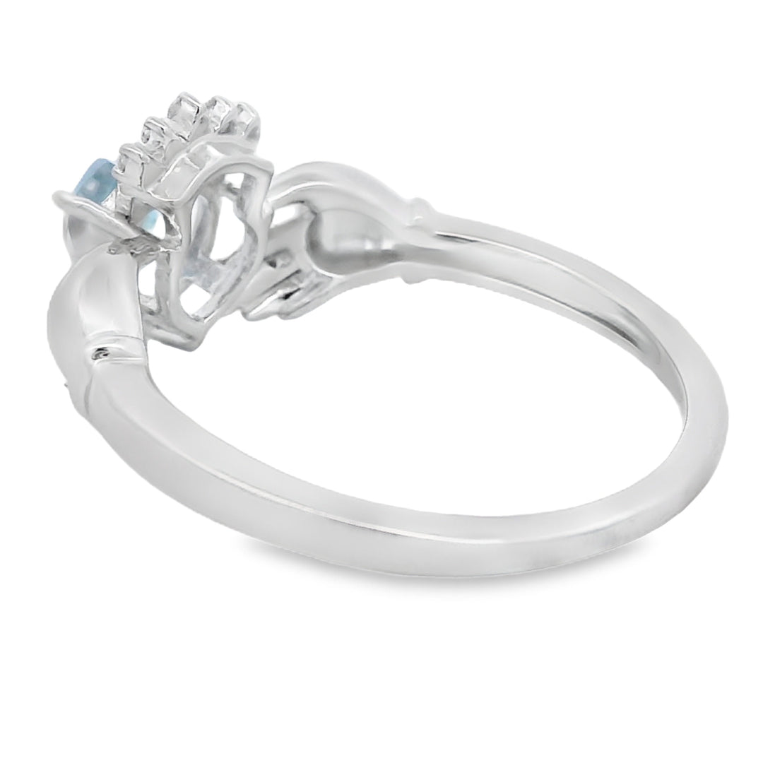 Natural Blue Topaz Ring Sterling Silver