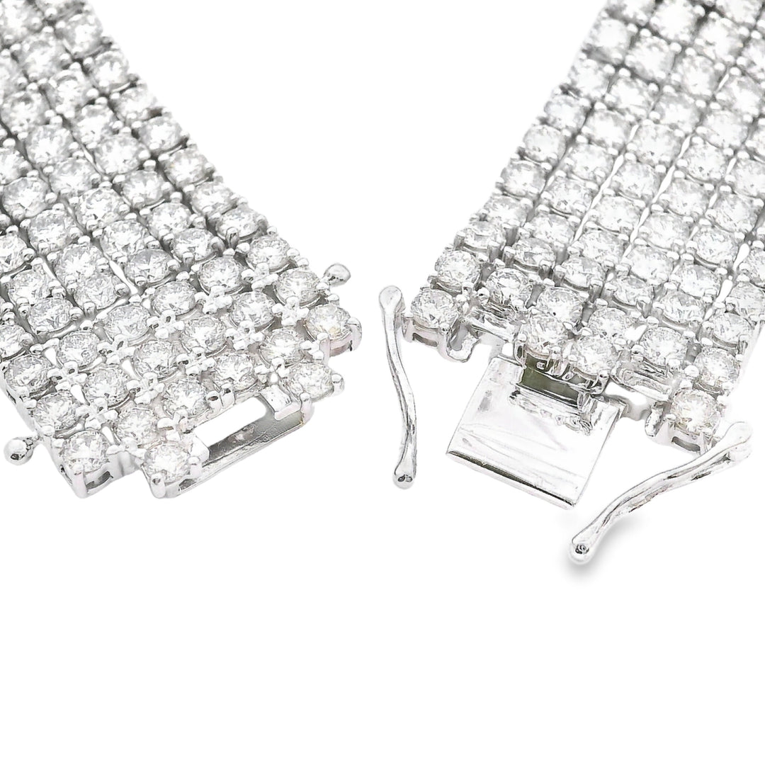 Genuine 20.00ct Diamond Tennis Bracelet 14KT White Gold