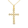 .09ct Diamond Cross Religious Pendant 14KT Yellow Gold