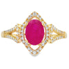 Genuine 1.26ct Ruby Diamond Ring 14KT Yellow Gold