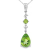 Colgantes de moda de peridoto y diamante de 2.35ct en oro blanco de 10kt