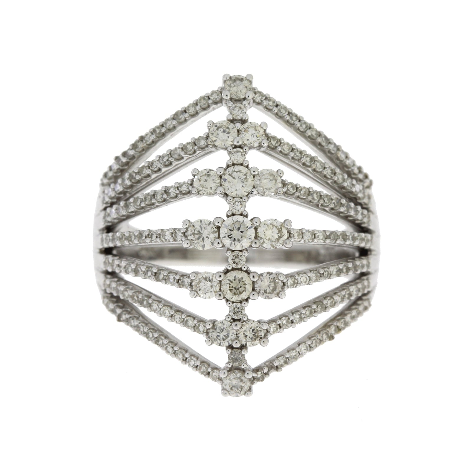 Anillo de diamante natural de 1,00 ct de oro blanco de 14 K