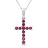 .29ct Ruby Cross Religious Pendant 14KT White Gold