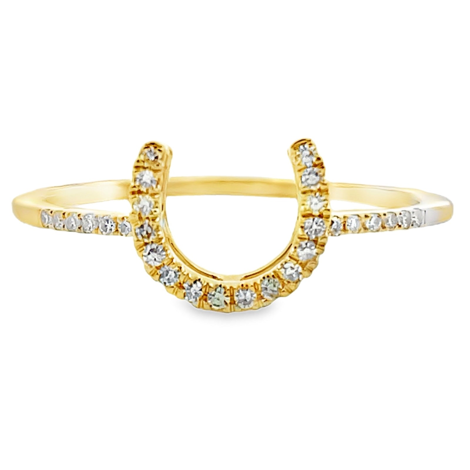 Anillo de oro amarillo de 14 quilates con diamante genuino de 0,10 ct
