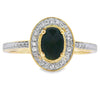 Natural .55ct Onyx Diamond Ring 10KT Yellow Gold