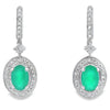 Chalcedony Diamond Dangle Earrings 10KT White Gold